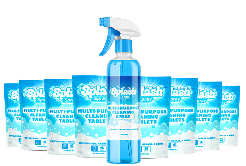 40x Splash Foam Cleaning Spray Tablets & Spray Bottle